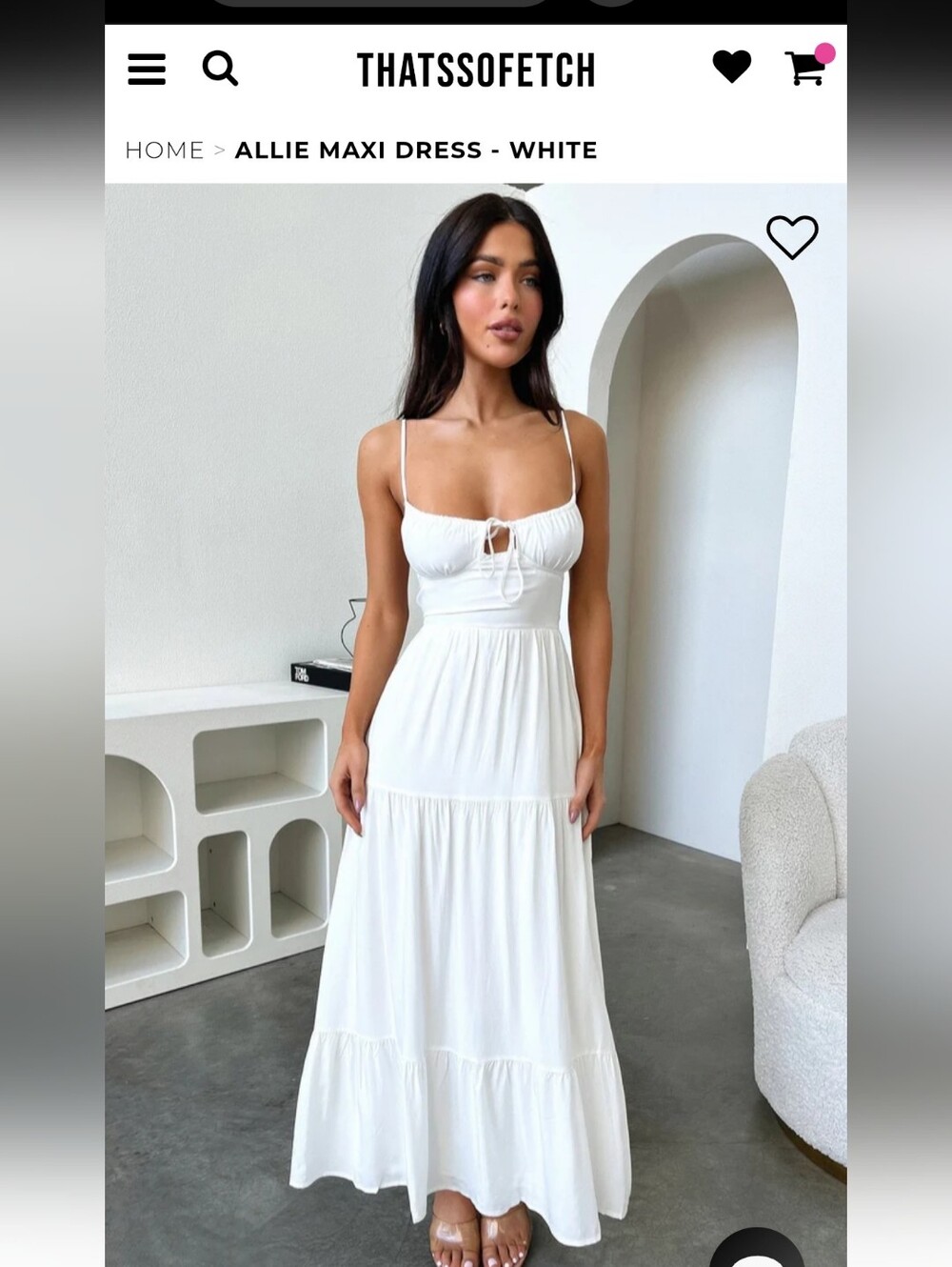 Allie Tiered Maxi Dress in White